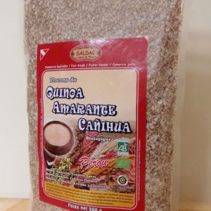 Mélange de Flocons : Quinoa Amarante Canihua - Produits bio du Pérou - Sachet de 500 g